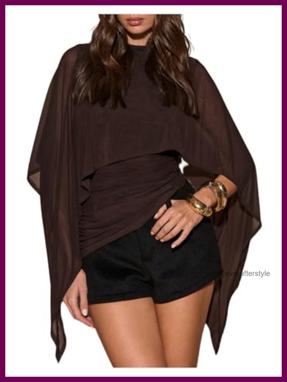 Women's Asymmetrical Mesh Ruched Fitted Party Top Slim Fit